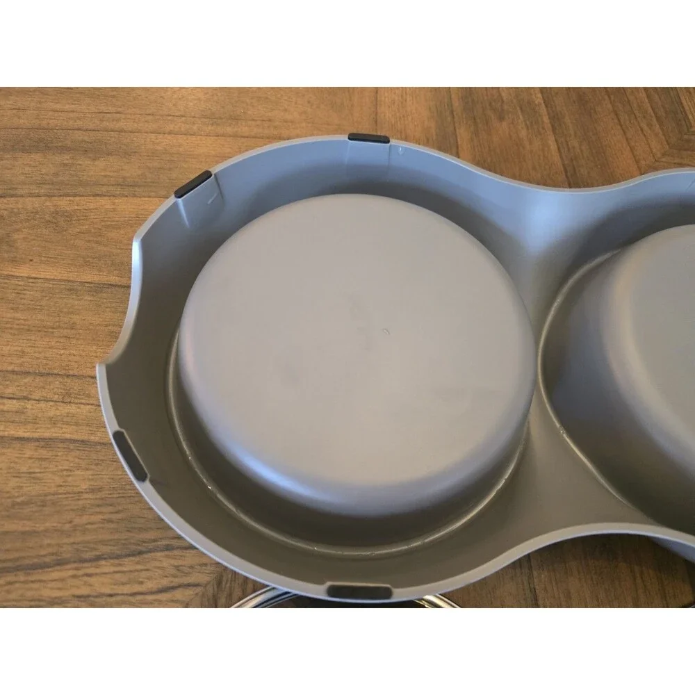 Heavy Duty Double Dog Bowl Feeder Large XL Removable Stainless Steel NWOT